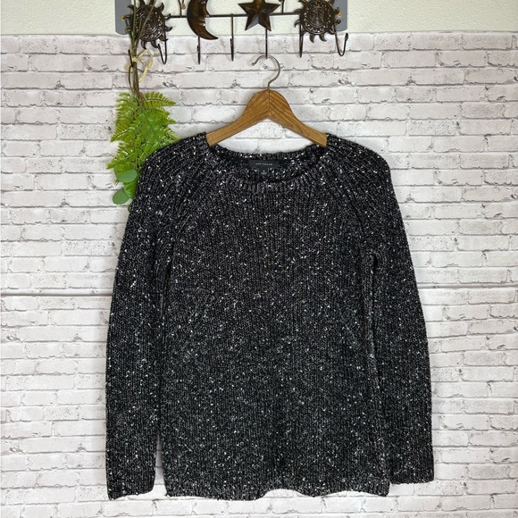 Ann Taylor Black Speckled Chunky Knit Sweater - Picture 1 of 6